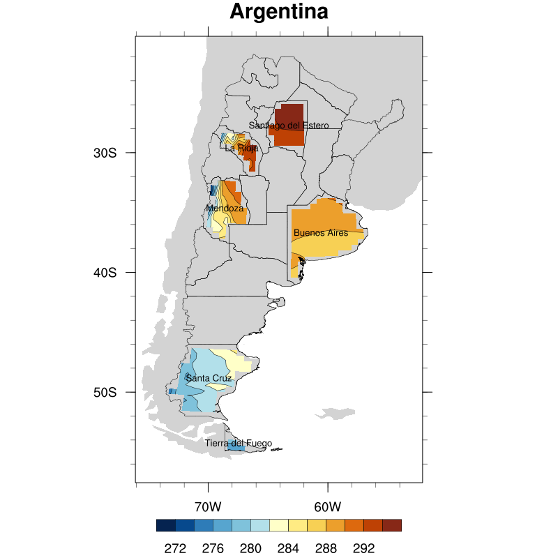 DKRZ NCL example rotated grid: mask data by shapefile content