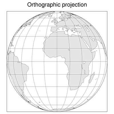 DKRZ PyNGL example map with orthographic projection