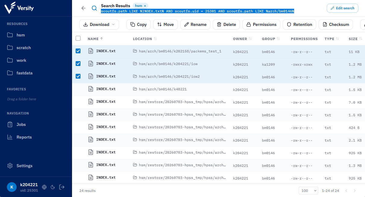 ATLAS WebGUI: copy the search query