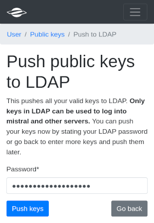 push new keys to LDAP